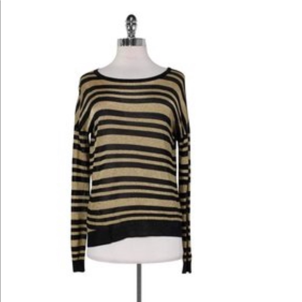 gold black metallic striped RAG & BONE sweater - s